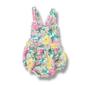 Angel Dear Bubble Romper Girls 6–12M One Piece Baby Floral Muslin Summer